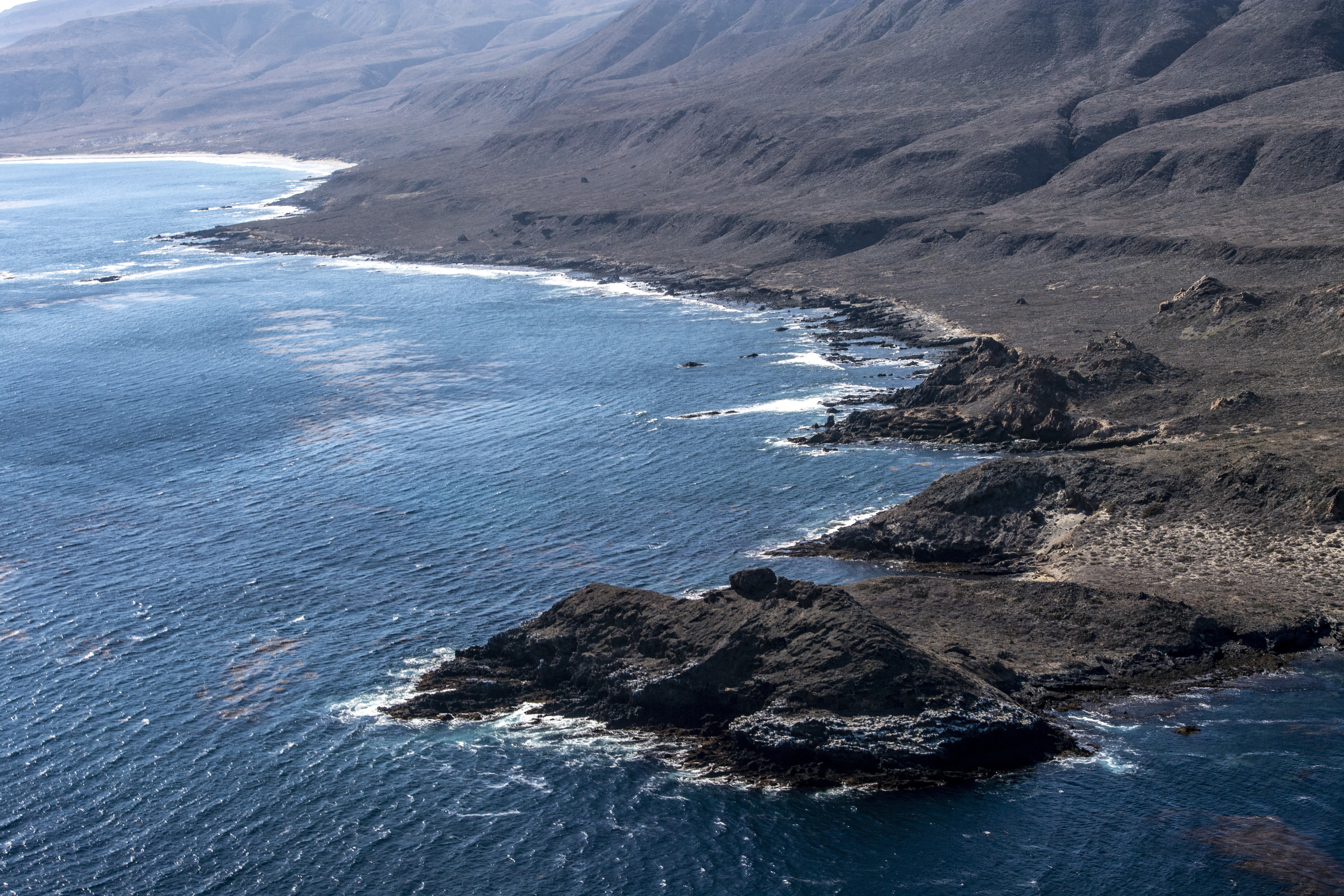 This is an aerial image of Pyramid Cove on San Clemente Island.